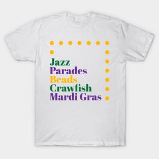 Mardi Gras Script Design T-Shirt